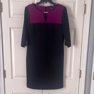 Tahari Women's Black and Purple Dress
